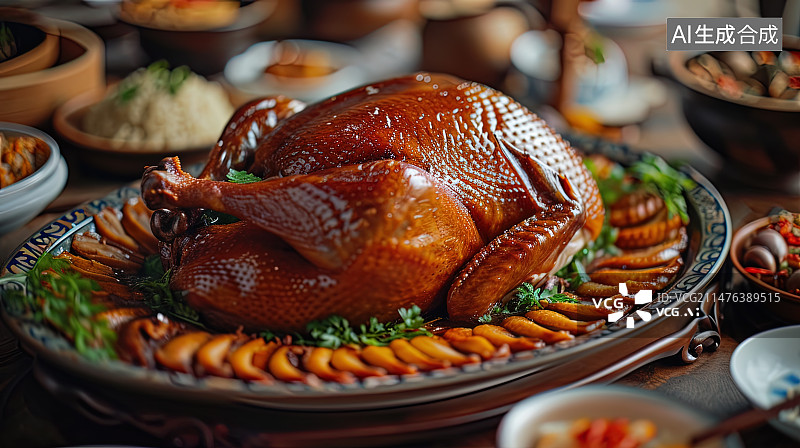 【AI数字艺术】北京烤鸭 美食 写实图片素材