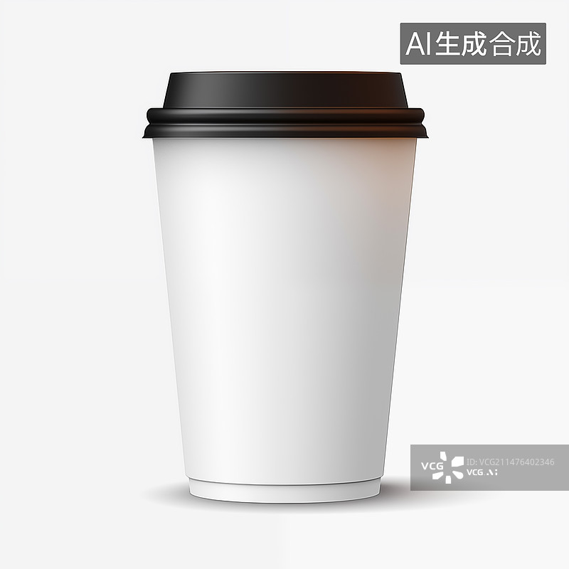 【AI数字艺术】3D卡通空白纸杯外卖咖啡杯图片素材