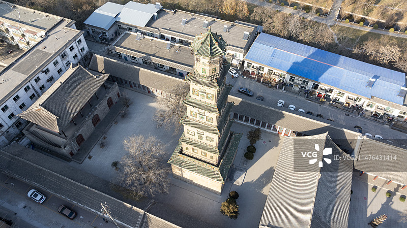 航拍山西省临汾市尧都区大云寺铁佛寺图片素材