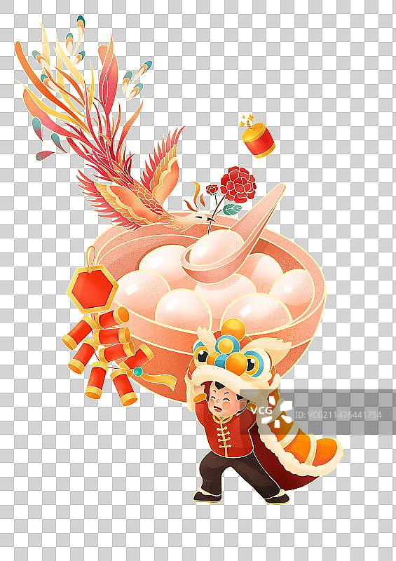 新年元宵节日喜庆插画图片素材