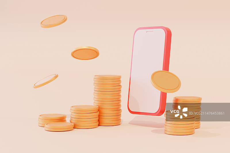3D移动金融智能手机免扣元素图片素材