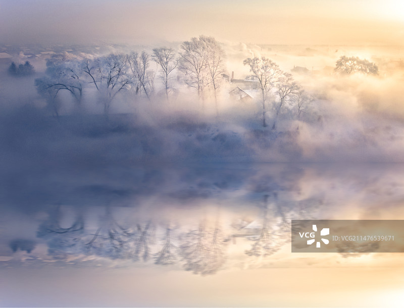 吉林市雾凇岛，玉树琼花如仙境图片素材