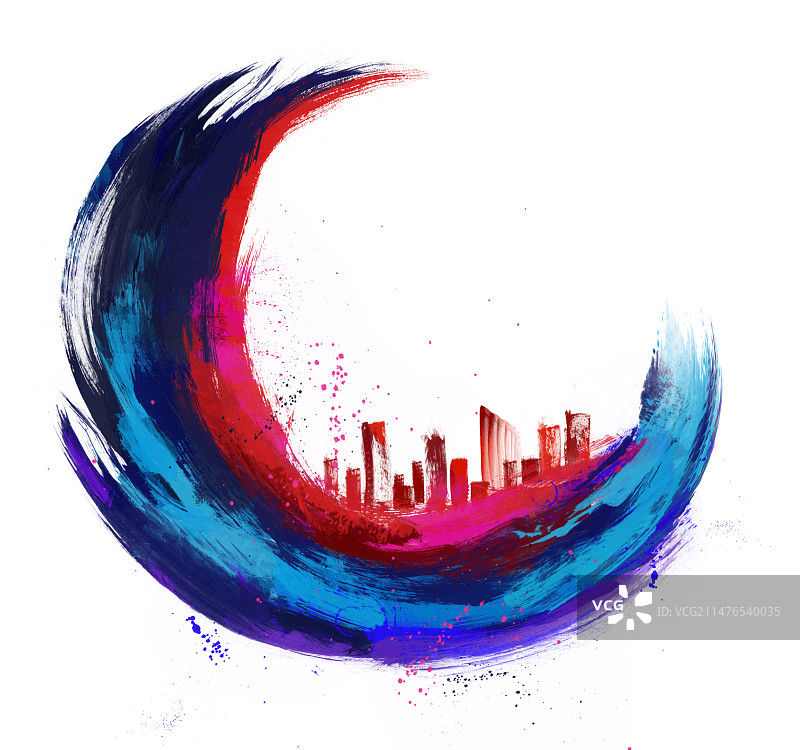 水墨城市图片素材