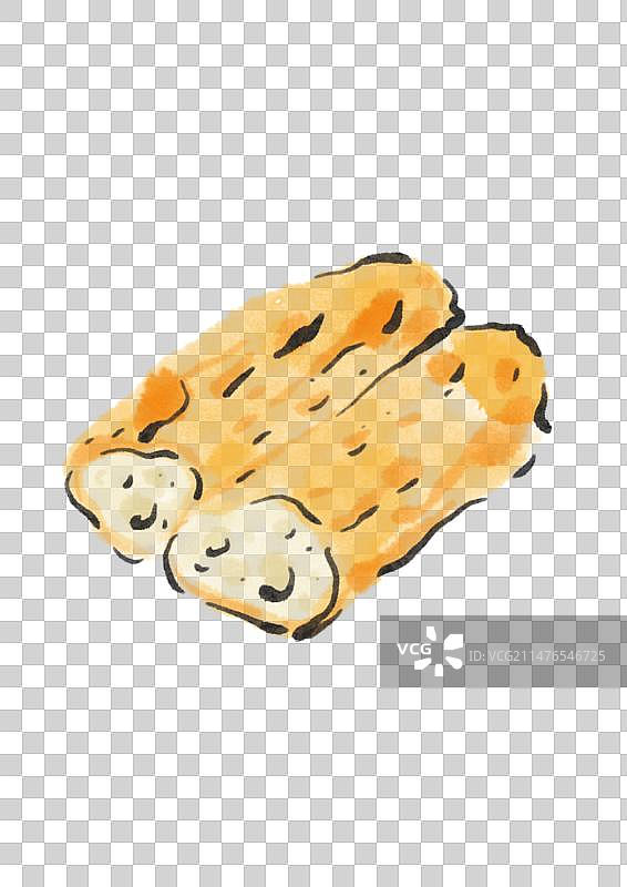 水墨风武汉美食插画元素-糊汤粉图片素材