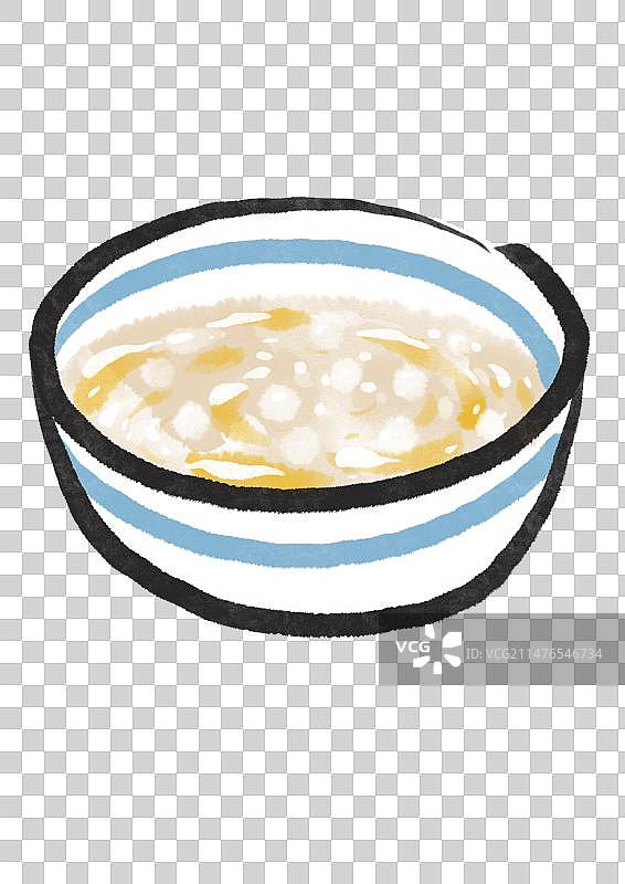 水墨风武汉美食插画元素-蛋花米酒图片素材