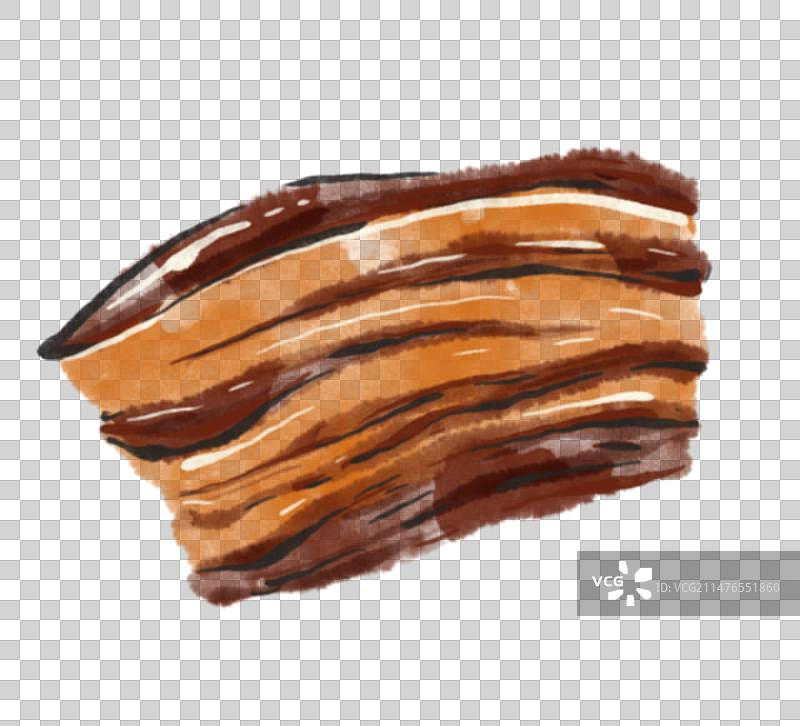 水墨风济南美食插画元素-把子肉图片素材
