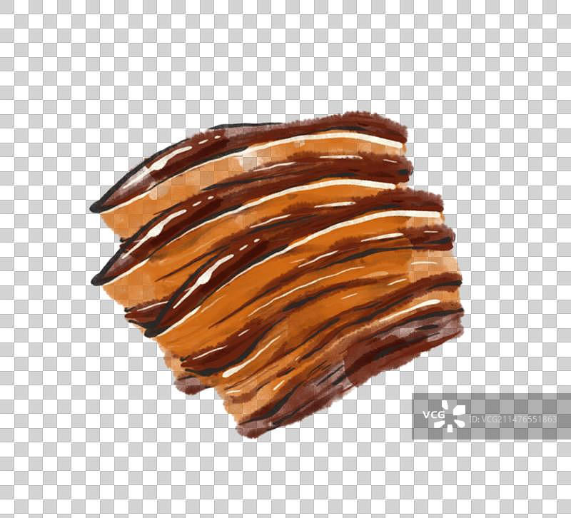 水墨风济南美食插画元素-把子肉图片素材