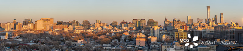 高空俯瞰北京城黄昏风景图片素材