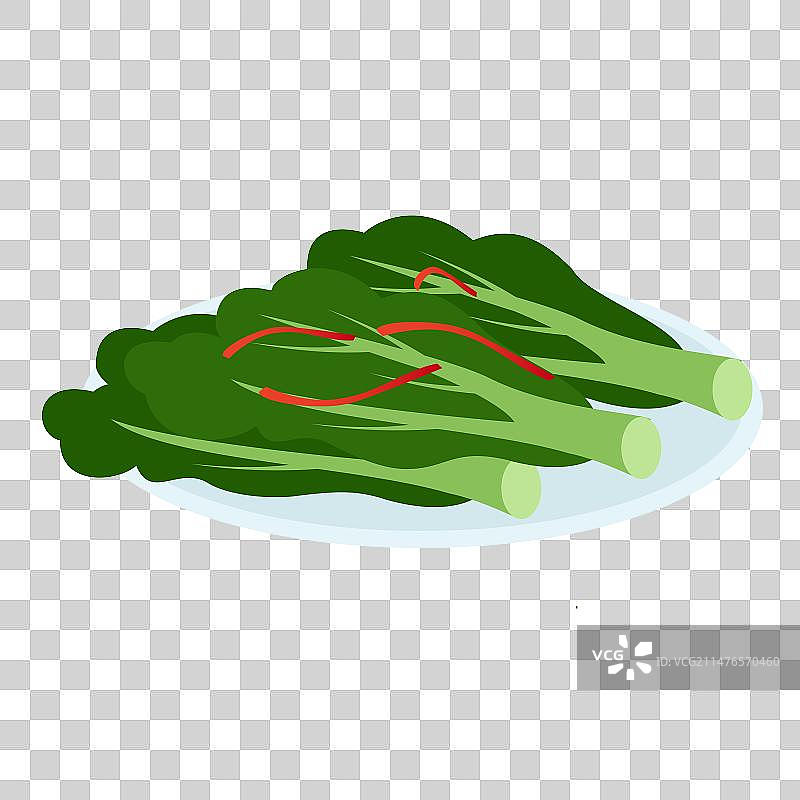 一盘炒青菜矢量插画元素图片素材