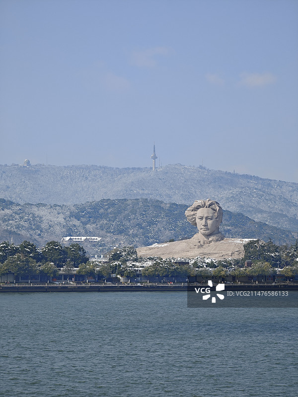 雪后初晴橘子洲头图片素材