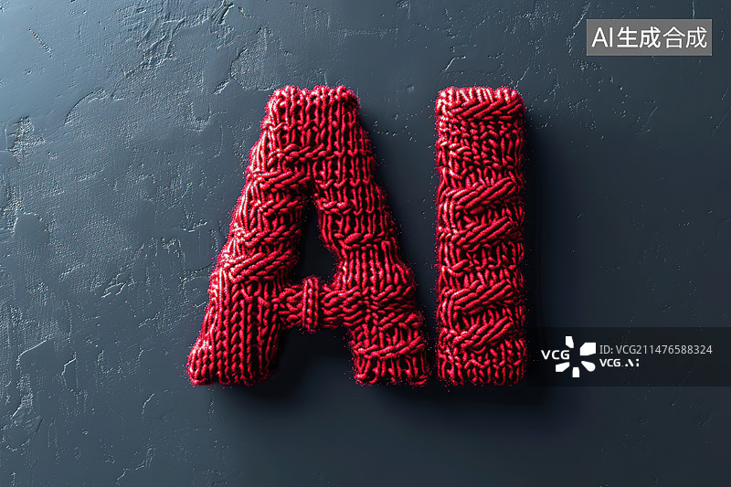 【AI数字艺术】正上方黑色背景上的红色羊毛照片图片素材