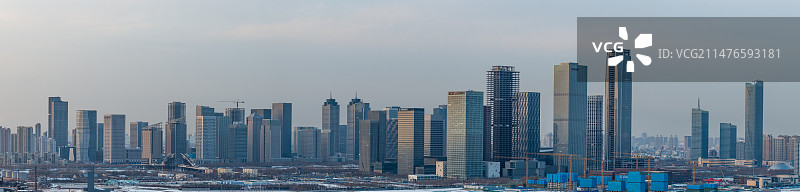 天津滨海新区于家堡中心商务区城市风光全景图片素材
