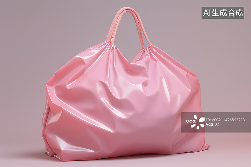 【AI数字艺术】灰色背景下粉红色钱包的特写镜头图片素材