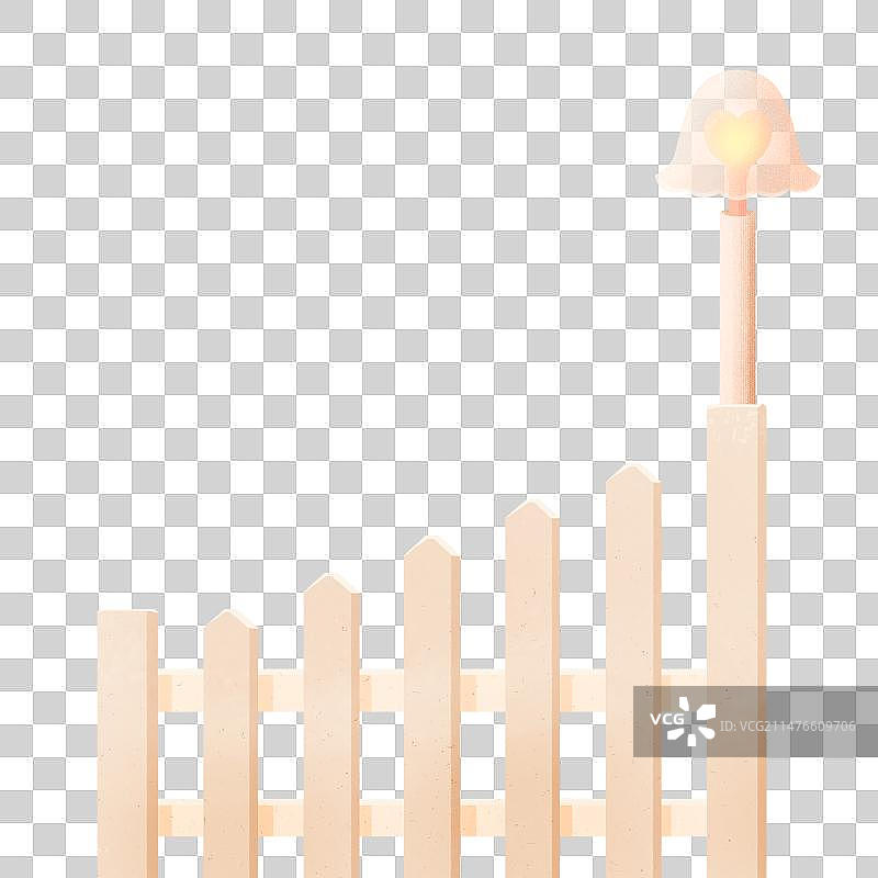 扁平肌理栅栏带灯图片素材