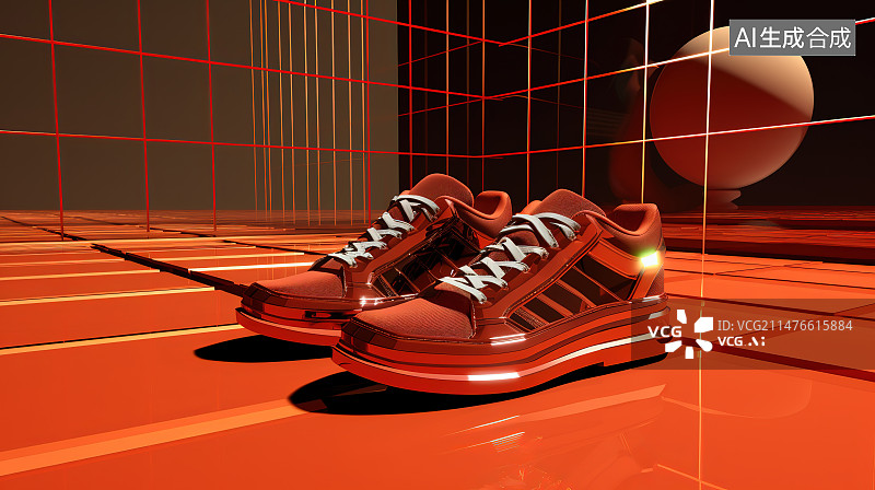 【AI数字艺术】舞台上的鞋子特写镜头图片素材