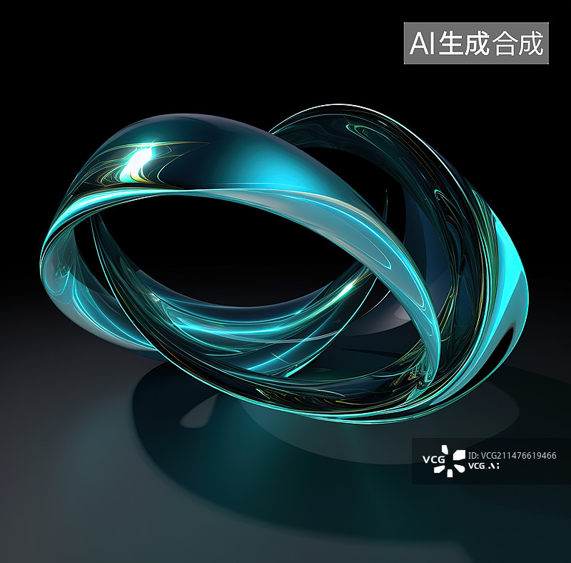 【AI数字艺术】黑色背景下的彩色抽象图案特写镜头图片素材