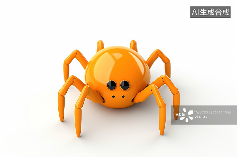 【AI数字艺术】白色背景上的蜘蛛特写镜头图片素材