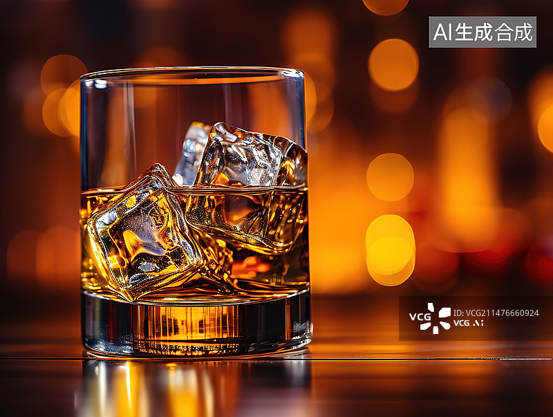 【AI数字艺术】桌子上的玻璃啤酒特写镜头图片素材