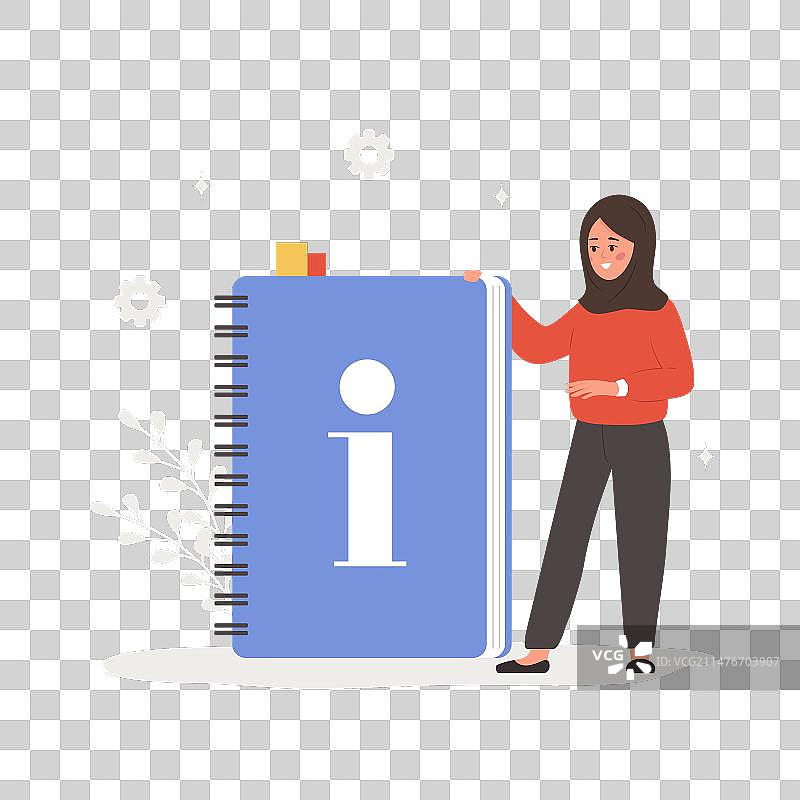 伊斯兰女性角色用户手册概念图片素材