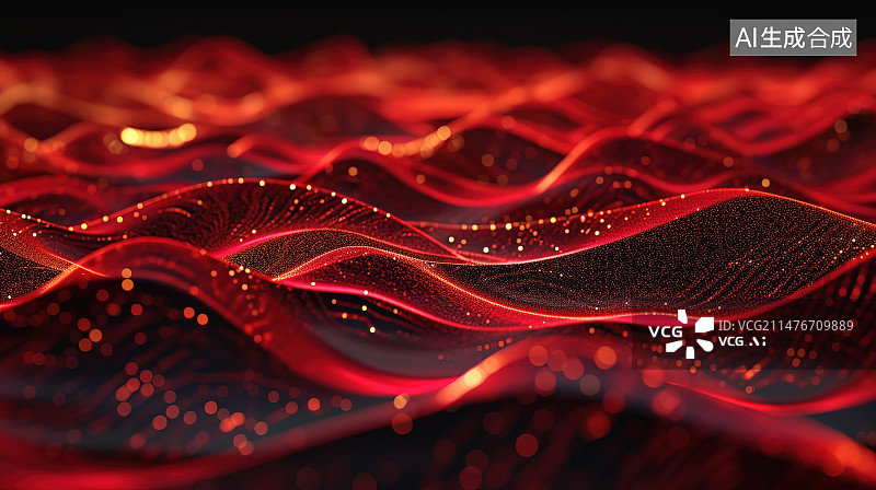 【AI数字艺术】红色花瓣上水滴的特写镜头图片素材