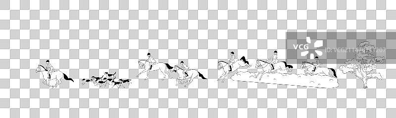 黑白猎狐图片素材