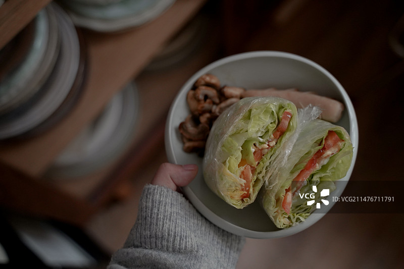 蔬菜三明治早餐图片素材