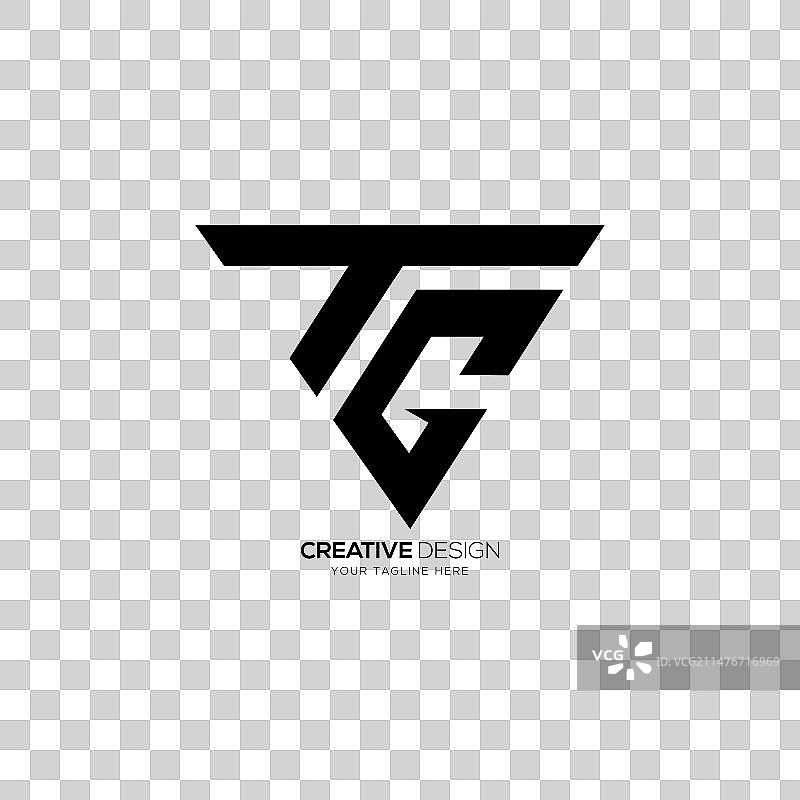 字母TG三角形字母组合现代标志图片素材