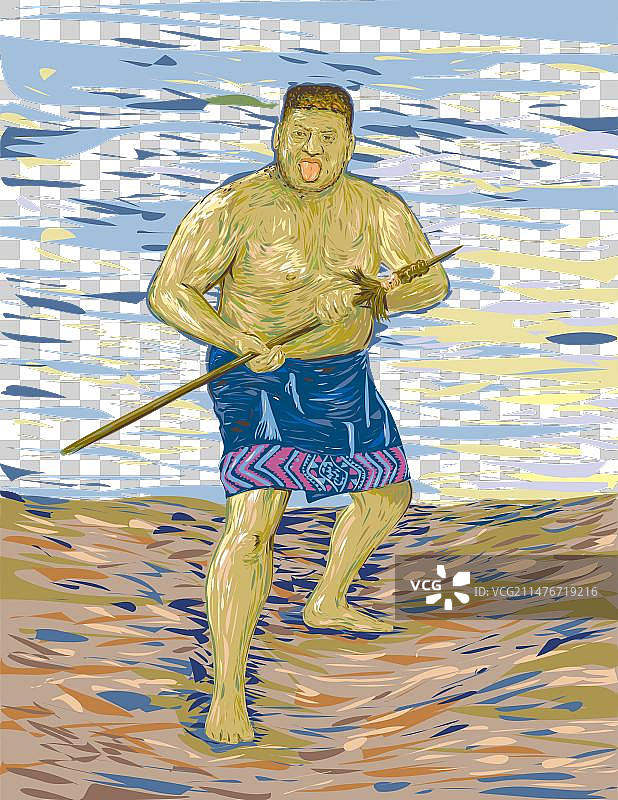 毛利战士表演哈卡战舞图片素材