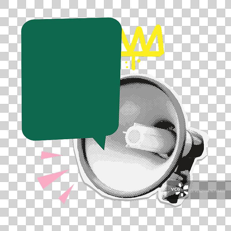 90年代复古拼贴半色调元素图片素材