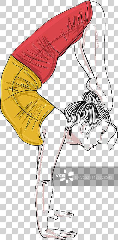 瑜伽姿势锻炼的女人图片素材