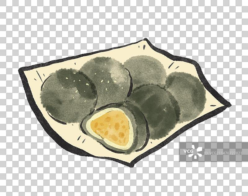 水墨风厦门美食插画元素-叶氏麻糍图片素材