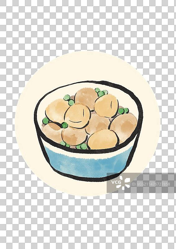 水墨风厦门美食插画元素-姜煲芋泥图片素材