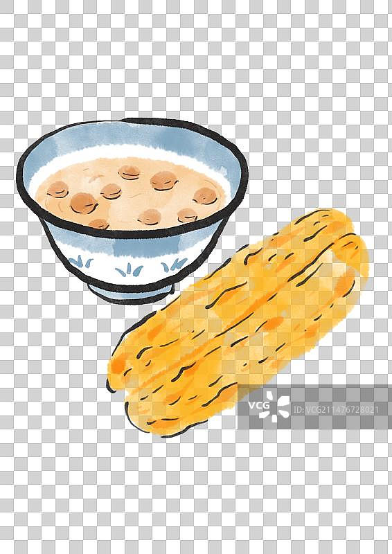 水墨风厦门美食插画元素-花生汤图片素材