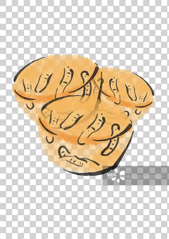 水墨风厦门美食插画元素-土笋冻图片素材