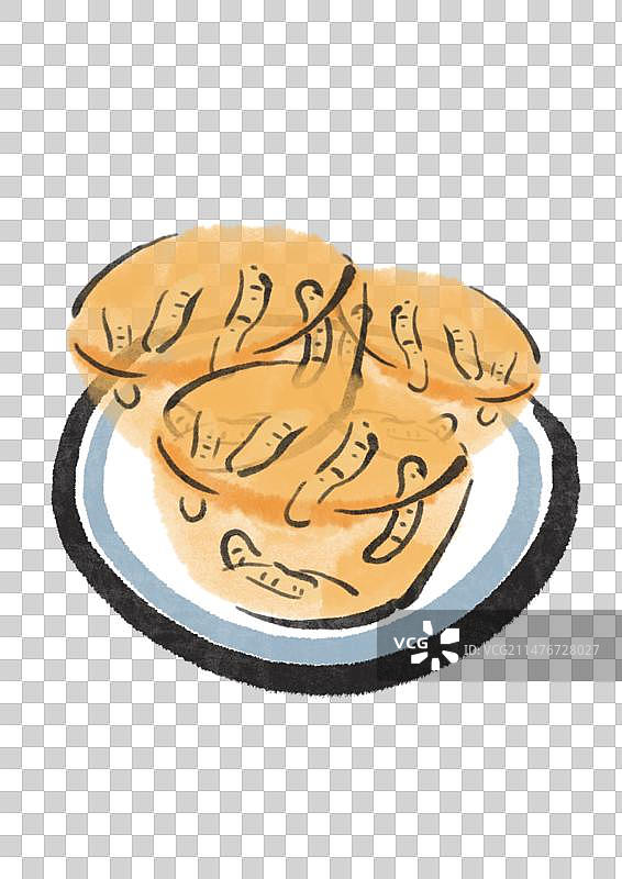 水墨风厦门美食插画元素-土笋冻图片素材