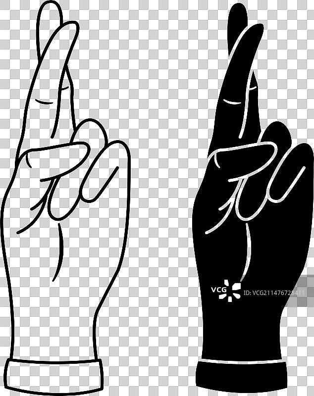 祈祷好运的手势图标图片素材