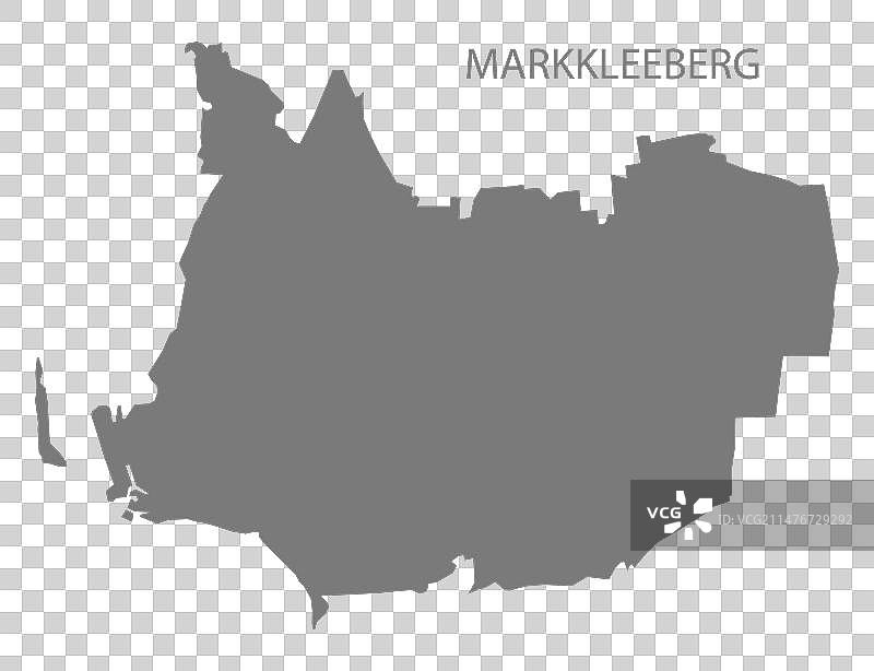 德国马克克利伯格城市地图灰色轮廓形状图片素材