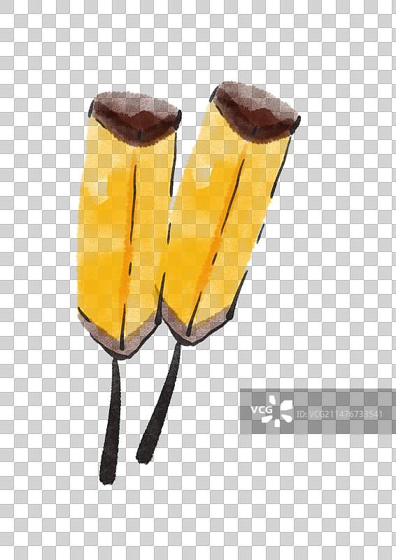 水墨天津美食插画元素-桂花糕图片素材