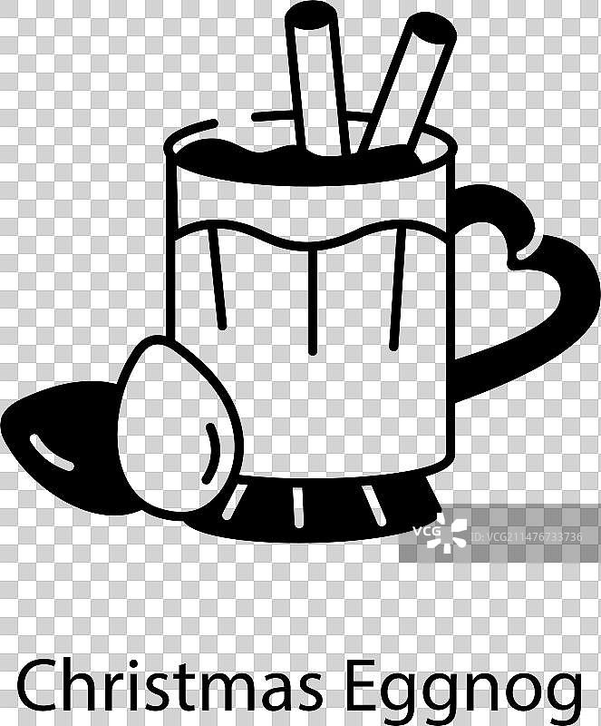 圣诞蛋奶酒线性图标图片素材