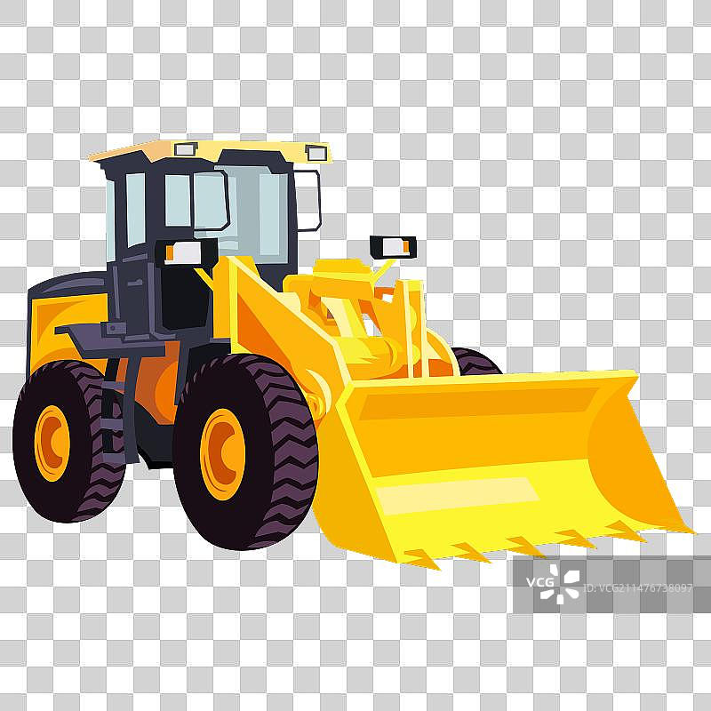 黄色轮式推土机图片素材