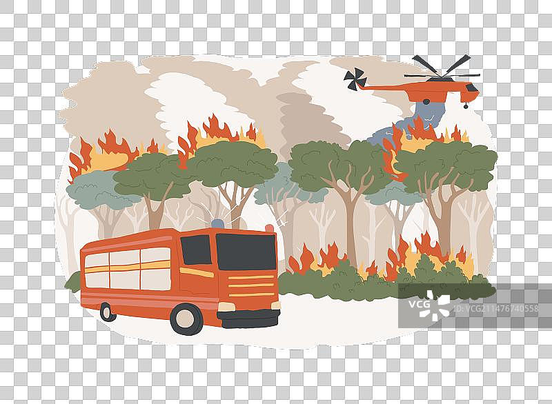 孤立的野火概念图片素材