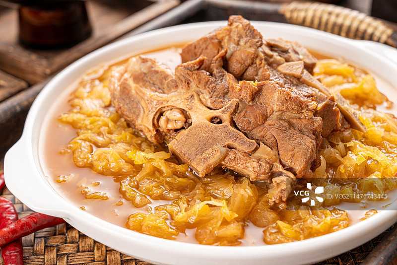 美味好吃的排骨段酸菜图片素材