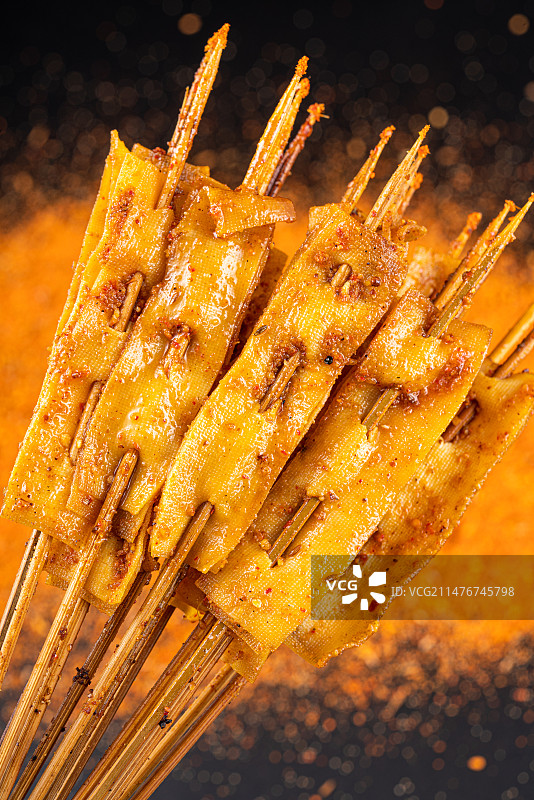 美味烧烤干豆腐串图片素材