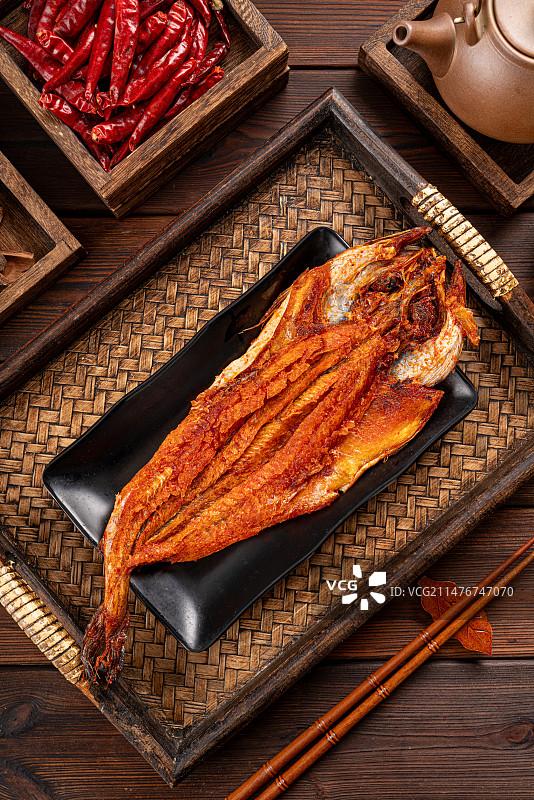 美味的香辣明太鱼图片素材