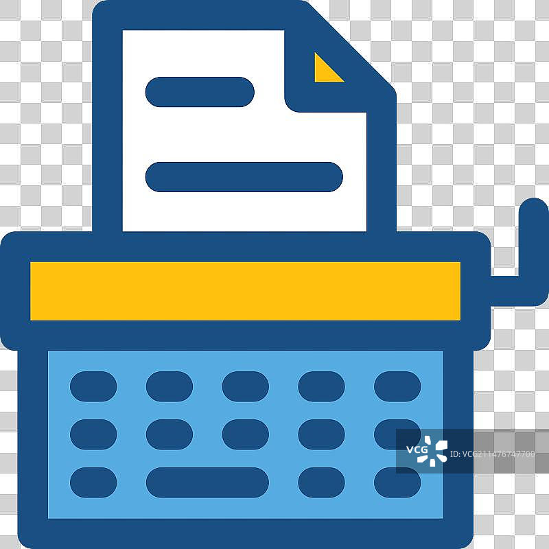 彩色打字机图标图片素材