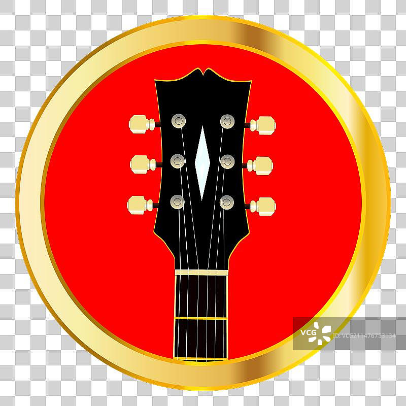 圆形图标中的吉他琴头图片素材