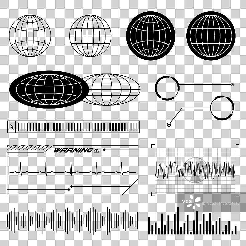 复古未来主义街头服装元素图片素材