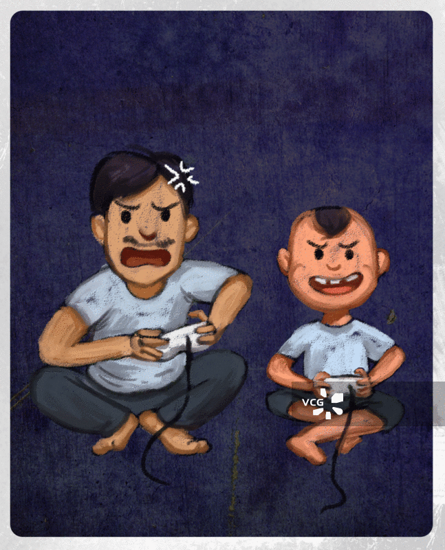 父子打游戏图片素材