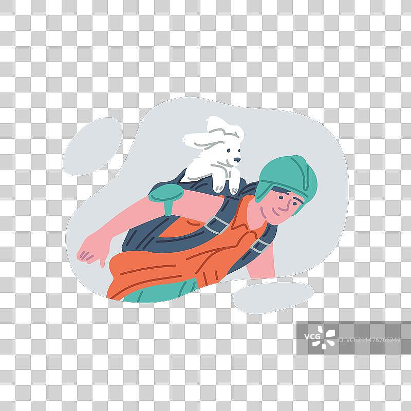 戴着头盔和护肘的快乐年轻人图片素材