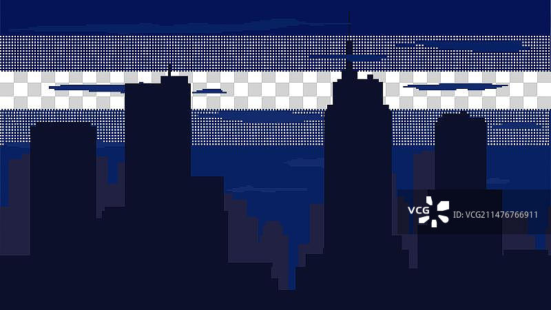 夜晚城市景观像素背景图片素材